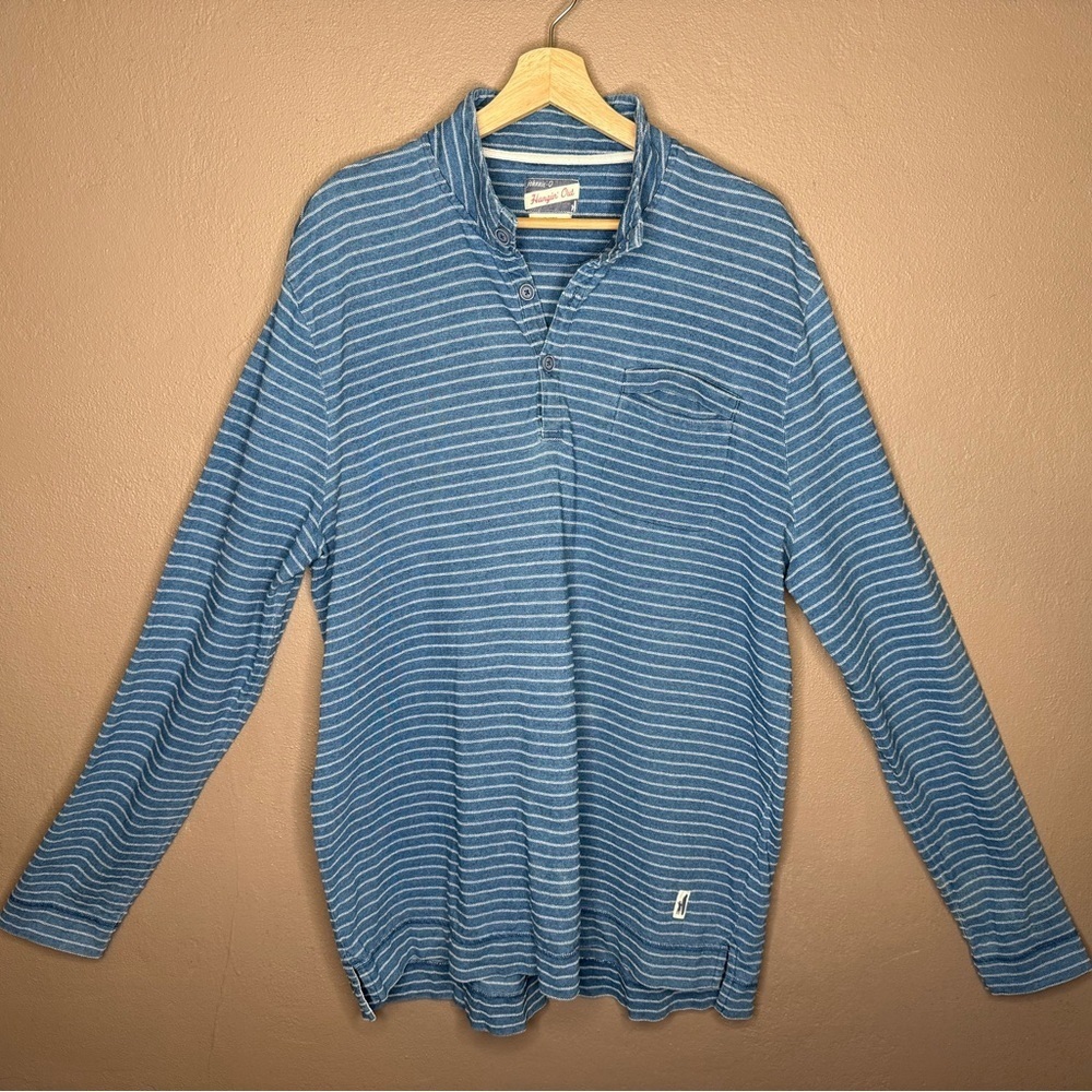 Johnnie-O Rocky Shirt in Indigo Blue/ Hangin Out Henley Men's Size XL Streetwear